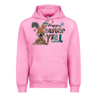Fuchsia Pink Happy Easter Y'all Urban Hoodie - CowhideDigitalArt