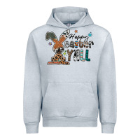 Heather Grey Happy Easter Y'all Urban Hoodie - CowhideDigitalArt