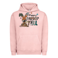 Pigment Salmon Happy Easter Y'all Urban Hoodie - CowhideDigitalArt