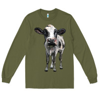 Army Green holstein cow Long Sleeve Tee - BarkalooDesign