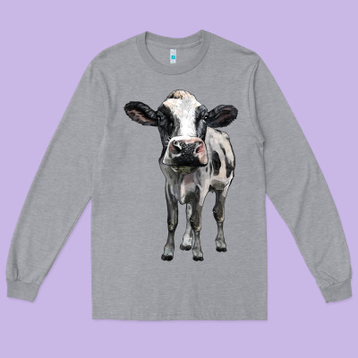 Holstein Cow Long Sleeve Tee Designed By Barkaloodesign