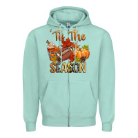 Seafoam tis the season football Zipper Hoodie - CowGirlArtShop
