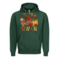 Sports Green tis the season football Zipper Hoodie - CowGirlArtShop