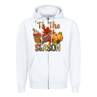 White tis the season football Zipper Hoodie - CowGirlArtShop