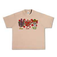 Burro Peace Love Dia De Los Muertos Urban Heavy Tee - BundleAndBundleShop