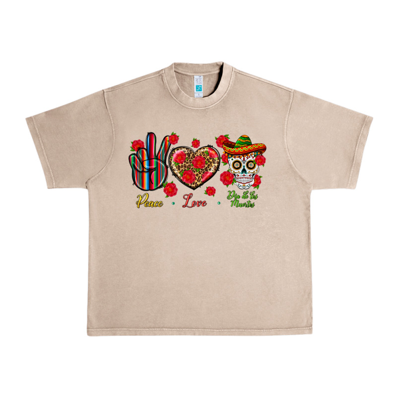 Peace Love Dia De Los Muertos Urban Heavy Tee by BundleAndBundleShop | Teevron