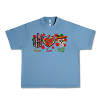 Pebble Blue Peace Love Dia De Los Muertos Urban Heavy Tee - BundleAndBundleShop