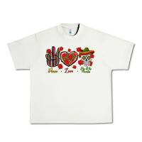 Pistachio Peace Love Dia De Los Muertos Urban Heavy Tee - BundleAndBundleShop