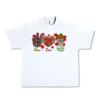 White Peace Love Dia De Los Muertos Urban Heavy Tee - BundleAndBundleShop