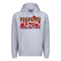 Heather Grey mommy is my valentine olıvıa Premium Hoodie - OliviaCreatesArt