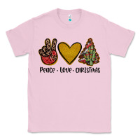 Bubblegum Pink peace love christmas Classic Tee - JahusDesignShop