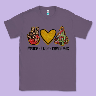 Peace Love Christmas Classic Tee Designed By Jahusdesignshop