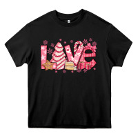 Black love pink christmas tree cake Heavy Core Tee - Jasminsmagicworld