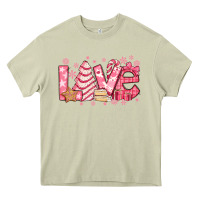Mossy love pink christmas tree cake Heavy Core Tee - Jasminsmagicworld