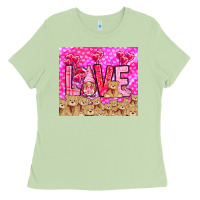 Matcha love gnome with bear Ladies Tee - NancyCooperArtShop