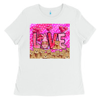White love gnome with bear Ladies Tee - NancyCooperArtShop