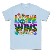 Dusty Blue Pride LGBTQ+ Love Wins Classic Tee - BundleAndBundleShop