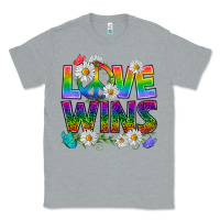 Heather Grey Pride LGBTQ+ Love Wins Classic Tee - BundleAndBundleShop