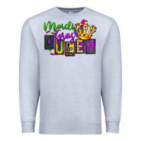 Heather Grey mardi gras queen Premium Sweatshirt - FaDigitalArtStudio