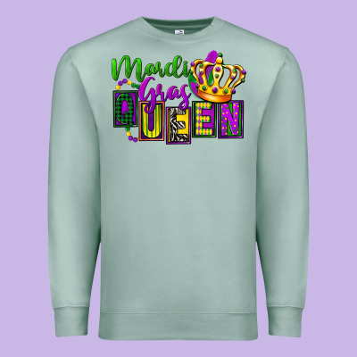 Mardi Gras Queen Premium Sweatshirt Designed By Fadigitalartstudio