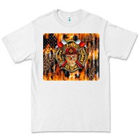 White Firefighter Skull Premium Tee - LillyAllenDesigns