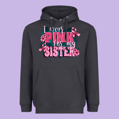 I Wear Pink For My Sister Heavyweight Hoodie Designed By Fadigitalartstudio