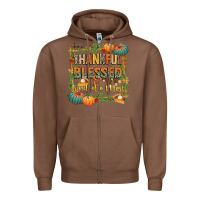 Chestnut thankful blessed and kind of a mess Zipper Hoodie - CowGirlArtShop
