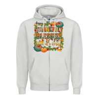 Dove Grey thankful blessed and kind of a mess Zipper Hoodie - CowGirlArtShop