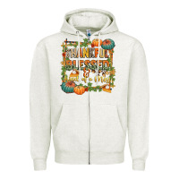 Oatmeal Heather thankful blessed and kind of a mess Zipper Hoodie - CowGirlArtShop