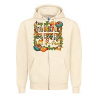Sandshell thankful blessed and kind of a mess Zipper Hoodie - CowGirlArtShop