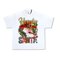 White Howdy Santa Urban Heavy Tee - BundleAndBundleShop