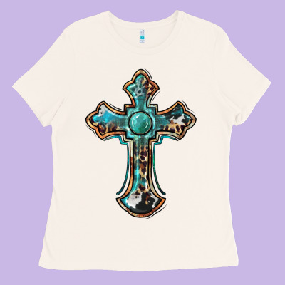 Western Cross Ladies Tee Designed By Barkaloodesign