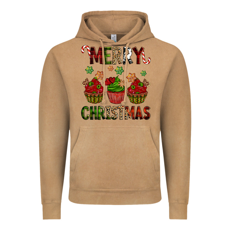 Merry Christmas Cupcakes Vintage Hoodie by NancyCooperArtShop | Teevron