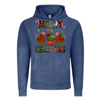 Vintage Denim Merry Christmas cupcakes Vintage Hoodie - NancyCooperArtShop