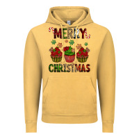 Vintage Mustard Merry Christmas cupcakes Vintage Hoodie - NancyCooperArtShop