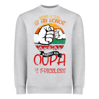 Heather Grey Being A Dad Is An Honor Being Papa Is Priceless Heavyweight Sweatshirt - Bettercallsaul