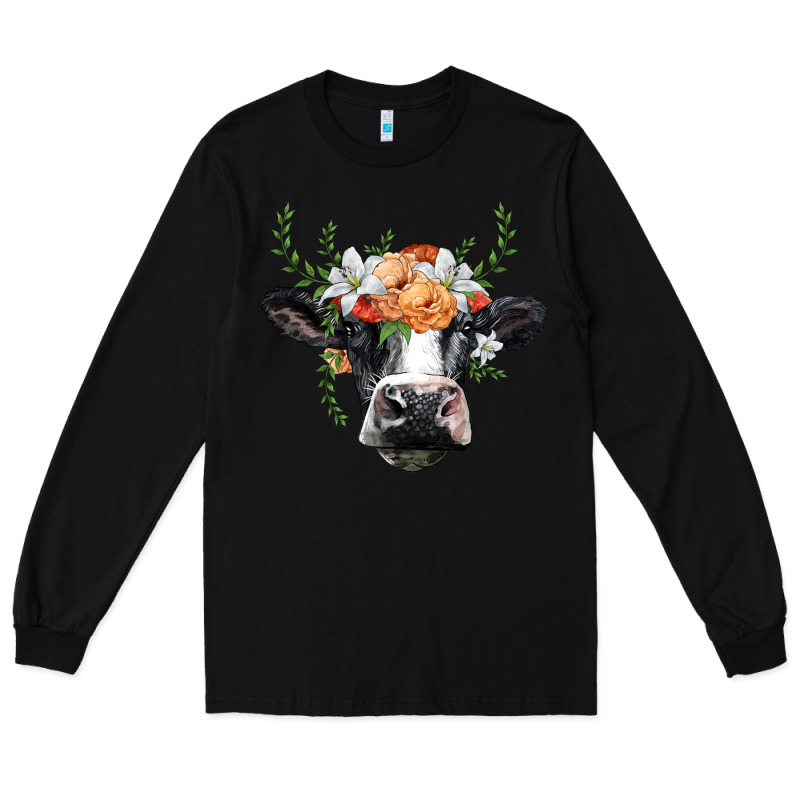 Holstein Cow Head Long Sleeve Tee by BarkalooDesign | Teevron