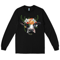 Black holstein cow head Long Sleeve Tee - BarkalooDesign