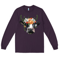 Plum holstein cow head Long Sleeve Tee - BarkalooDesign