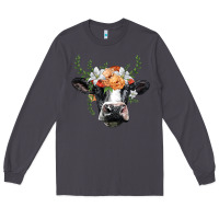 Smoke holstein cow head Long Sleeve Tee - BarkalooDesign