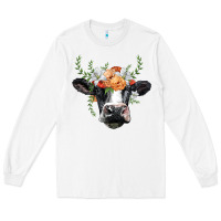White holstein cow head Long Sleeve Tee - BarkalooDesign