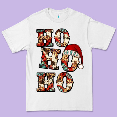 Ho Ho Ho Western Christmas Premium Tee Designed By Jasminsmagicworld
