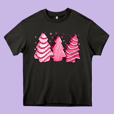 Pink Christmas Cakes Heavy Core Tee Designed By Jasminsmagicworld