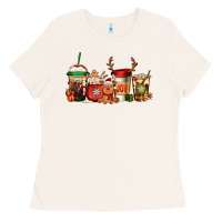 Bone Reindeer Christmas Coffee Cups Ladies Tee - Jasminsmagicworld