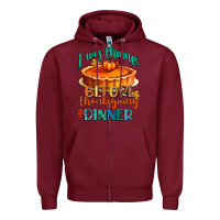 Burgundy i was thinner before thanksgiving dinner Zipper Hoodie - CowGirlArtShop