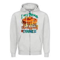 Dove Grey i was thinner before thanksgiving dinner Zipper Hoodie - CowGirlArtShop