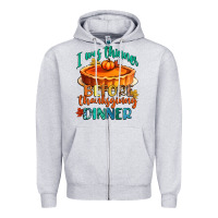 Heather Grey i was thinner before thanksgiving dinner Zipper Hoodie - CowGirlArtShop