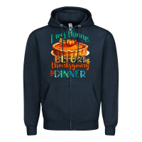 Navy i was thinner before thanksgiving dinner Zipper Hoodie - CowGirlArtShop