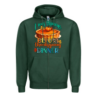 Sports Green i was thinner before thanksgiving dinner Zipper Hoodie - CowGirlArtShop