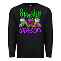 Black Spooky Season Coffee Cups Premium Sweatshirt - FaDigitalArtStudio